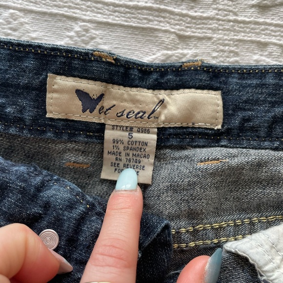 Vintage Wet Seal Dark Blue Denim Shorts - Picture 2 of 3